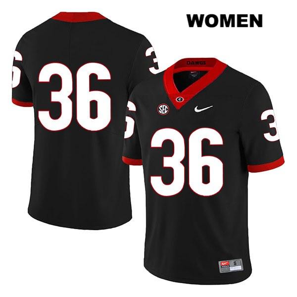 Georgia Bulldogs Women's Garrett Jones #36 NCAA No Name Legend Authentic Black Nike Stitched College Football Jersey UGE1556HN
